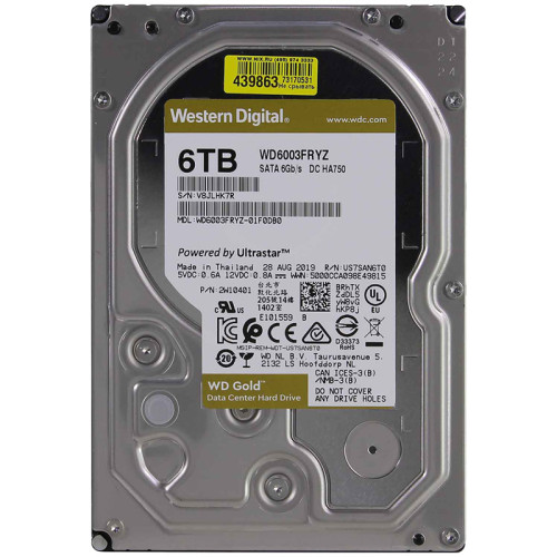 Жесткий диск/ HDD WD SATA3 6Tb Gold 7200 256mb 1 year warranty Жесткий диск/ HDD WD SATA3 6Tb Gold 7200 256mb 1 year warranty