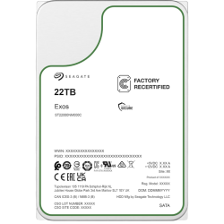Жесткий диск/ HDD Seagate SATA3 22Tb Exos X22 7200 512Mb OFFICIAL RECERTIFIED 1 year warranty (replacement ST22000NM001E)