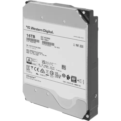 Жесткий диск WD SAS 3.0 16Tb 0F38357 WUH721816AL5204 Ultrastar DC HC550 (7200rpm) 512Mb 3.5