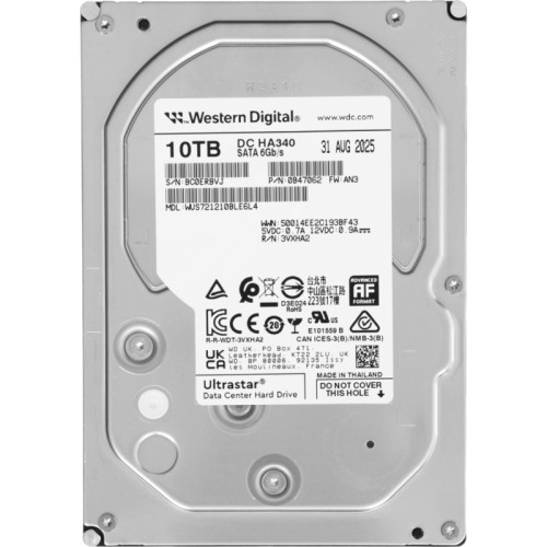 Жесткий диск/ HDD WD SATA 10Tb Ultrastar DC  HA340  7200 6Gb/s 512Mb 1 year warranty (replacement ST10000NM017B, ST10000NM001G, MG10ADA10TE)