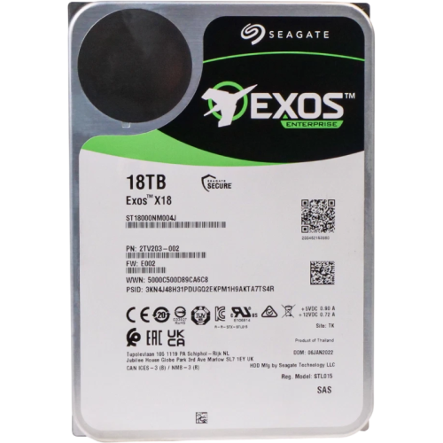 Жесткий диск Seagate SAS 3.0 18Tb ST18000NM004J Server Exos X18 512E (7200rpm) 256Mb 3.5