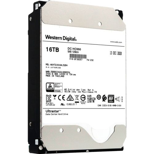 Жесткий диск/ HDD WD SAS Server 16Tb Ultrastar DC HC550 7200 12Gb/s 512MB 1 year warranty