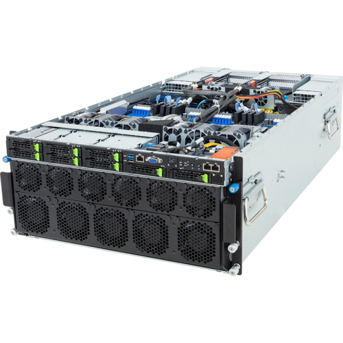 Сервер/ Gigabyte G593-ZD1-AAX3 / 5U/ 2x AMD 9654/ 24x 64Gb DDR5 RDIMM 4800/ 8x H200 141Gb/ 2x 960Gb U.2 PM9A3/ 2x 10Gbit Z710-AT2 + IPMI/ 6x 3000W Titanium Plus PSUs
