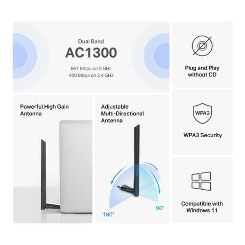Адаптер Wi-Fi/ AC1300 High Gain Wireless Dual Band USB Adapter