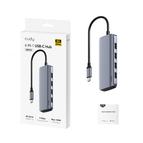 Адаптер/ 6-IN-1 USB-C Hub with 4K HDMI Адаптер/ 6-IN-1 USB-C Hub with 4K HDMI
