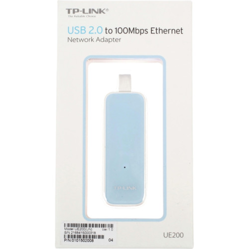 Сетевой адаптер/ USB 2.0 to Fast Ethernet Network Adapter, 1 USB 2.0 connector, 1 10/100Mbps Ethernet port