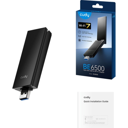 Сетевой адаптер Wi-Fi Cudy WU6500 BE6500 USB 3.0 (ант.внеш.несъем.) 2ант.