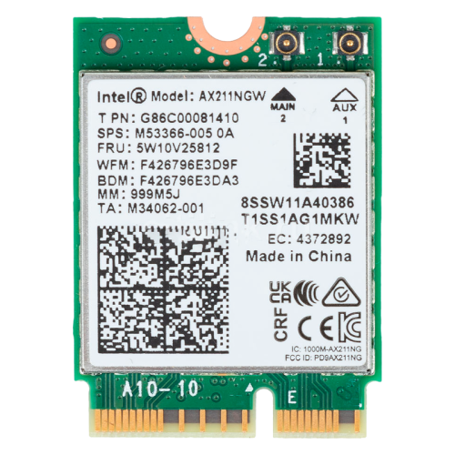 Плата сетевого контроллера/ Intel Wi-Fi 6E AX211 (Gig+), 2230, 2x2 AX R2 (6GHz)+BT, No vPro, 999M5J