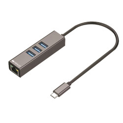 Адаптер/ Сетевой адаптер USB-C, 3xUSB 3.0, 1x1000Base-T