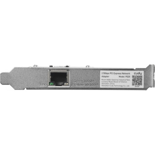Адаптер PCI-E/ 2.5Gbps PCI Express Adapter, Realtek Chipset, 2.5G/1000M/100M/10M Auto Adaptive,  IEEE802.3ad,  IEEE802.3az, IEEE802.1Q, IEEE802.1p, IEEE 802.3x Flow Control, IEEE802.3z, IEEE802.2,Jumbo Frame, Compatiable with Windows, Windows Server 2003,