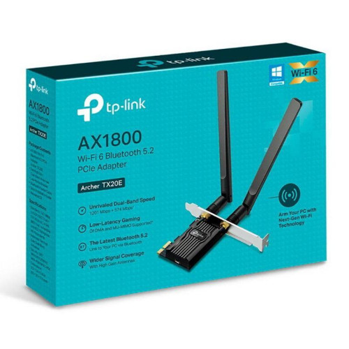 Сетевой адаптер TP-LINK Archer TX20E AX1800 Dual Band Wi-Fi 6 Bluetooth PCI Express Adapter