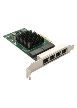 Сетевой адаптер ExeGate EXE-BCM5719 (PCI-E x4 v2.0, порты 4xRJ45, 10/100/1000Mbps, Gigabit Chipset B)