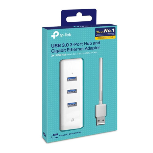 USB концентратор/ USB 3.0 to Gigabit Ethernet Network Adapter with 3-Port USB 3.0 Hub, 1 USB 3.0 connector, 1 Gigabit Ethernet port, 3 USB 3.0 ports,, foldable & portable design, plug & play