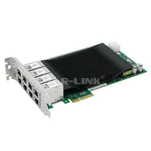 Сетевой адаптер Lr-Link LRES2008PT PCIe 2.1 x4, Intel i350, 8*RJ45 1G NIC Card, Dual Slot (302359)