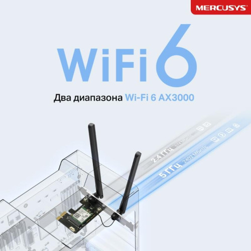 Wi-Fi 6 Bluetooth PCI Адаптер/ AX3000 Dual-Band Wi-Fi 6 Bluetooth PCI Express Adapter