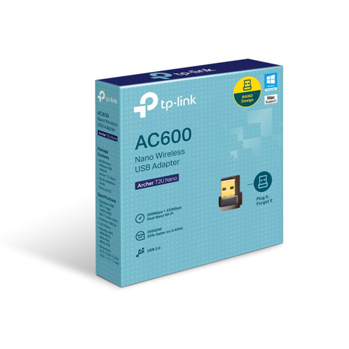 Адаптер Wi-Fi/ AC600 Nano Wi-Fi USB Adapter, USB 2.0