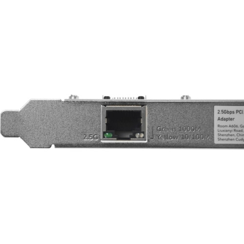 Адаптер PCI-E/ 2.5Gbps PCI Express Adapter, Realtek Chipset, 2.5G/1000M/100M/10M Auto Adaptive,  IEEE802.3ad,  IEEE802.3az, IEEE802.1Q, IEEE802.1p, IEEE 802.3x Flow Control, IEEE802.3z, IEEE802.2,Jumbo Frame, Compatiable with Windows, Windows Server 2003,
