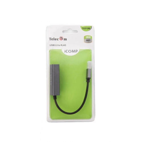 Кабель-переходник/ Кабель-переходник USB 3.0 (Am) --> LAN RJ-45 Ethernet 1000 Mbps, Aluminum Shell,Telecom <TU312M> Кабель-переходник/ Кабель-переходник USB 3.0 (Am) --> LAN RJ-45 Ethernet 1000 Mbps, Aluminum Shell,Telecom <TU312M>