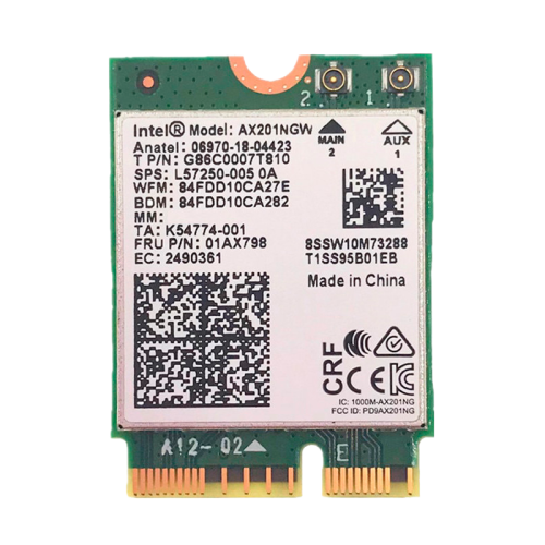 Плата сетевого контроллера/ Intel Wi-Fi 6 AX201, 2230, 2x2 AX+BT, No vPro, 985855