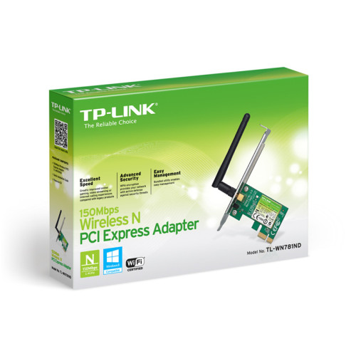 Сетевой адаптер Wi-Fi TP-Link TL-WN781ND N150 PCI Express (ант.внеш.съем) 1ант. Сетевой адаптер Wi-Fi TP-Link TL-WN781ND N150 PCI Express (ант.внеш.съем) 1ант.