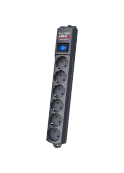 Сетевой фильтр Pilot S 6 розеток (5 евро + 1 без заземления) 3 м, графит/ Pilot S surge protector 6 outlets (EUR 5 + 1 without grounding) 3 m, graphite