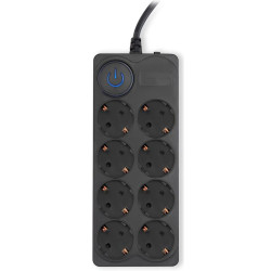 Сетевой фильтр Ippon BK-8-EU-3-16-B 3м (8 розеток) черный (коробка)
