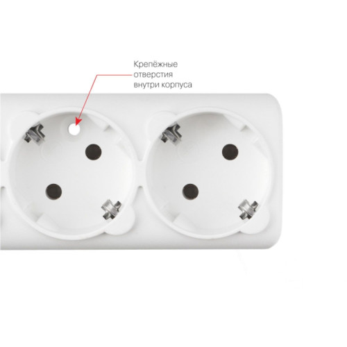 Фильтр-удлинитель Power Cube 1,9 м 6 розеток с заземлением (белый) 16А/3,5кВт/ Surge protector Power Cube 1,9 m 6 outlets (white) 16A / 3,5kVt