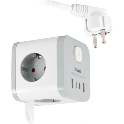 Сетевой удлинитель Buro BU-PC3.1UС-W 1.5м (3 розетки) белый (пакет ПЭ)