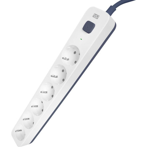 Сетевой фильтр Powercom SP-06W 1.8М 1.8м (6 розеток) белый/серый (коробка)