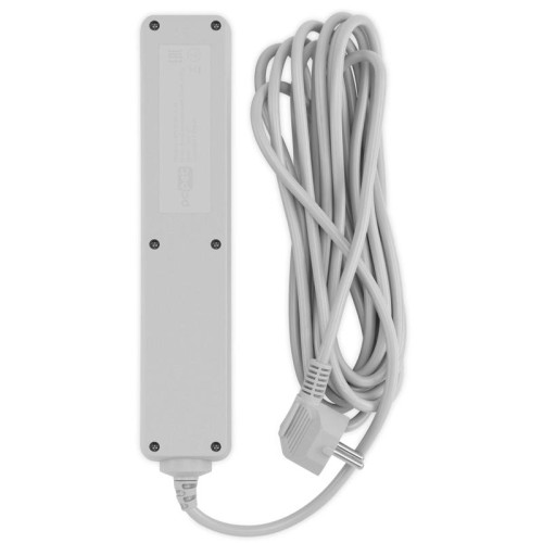 Сетевой фильтр PC Pet AP01006-5-G 5м (5 розеток) серый (пакет ПЭ)