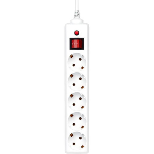 Сетевой фильтр Buro 500SH-10-W 10м (5 розеток) белый (коробка)