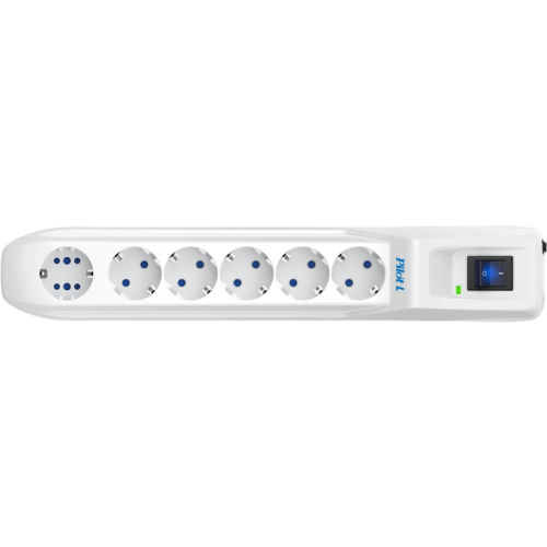 Сетевой фильтр Pilot L GP 6 розеток (5 евро + 1GP) 7 м/ Surge protector Pilot L GP 6 outlets (5 EUR + 1GP) 7 m white