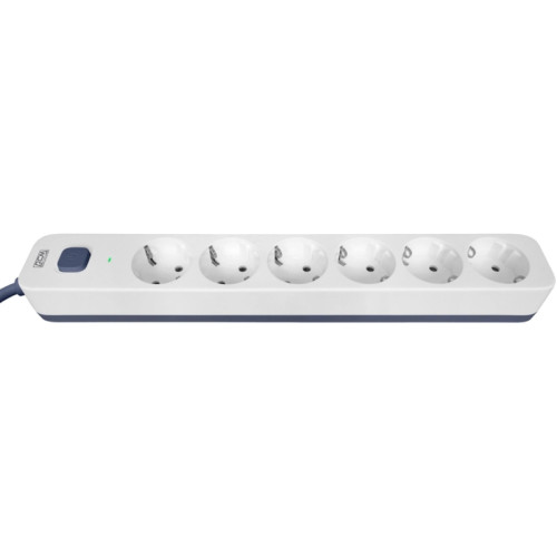 Сетевой фильтр Powercom SP-06W 3,0М 3м (6 розеток) белый/серый (коробка)