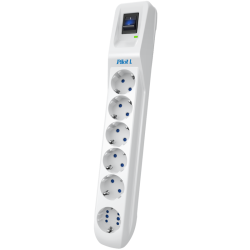 Сетевой фильтр Pilot L GP 6 розеток (5 евро + 1GP) 5 м/ Surge protector Pilot L GP 6 sockets (5 Euro + 1GP) 5 m white