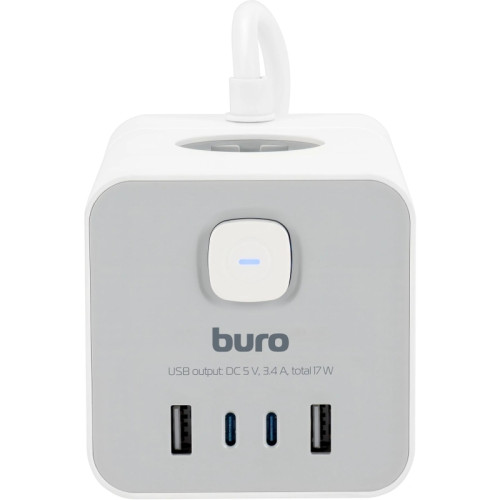 Сетевой удлинитель Buro BU-PTE4.1UC-W 1.5м (4 розетки) белый (пакет ПЭ)