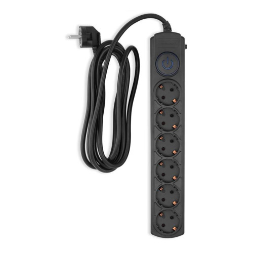 Сетевой фильтр Ippon BK-6-EU-3-16-B 3м (6 розеток) черный (коробка)