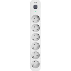 Фильтр-удлинитель PowerCom SP-06W 1.8M, 6 розеток, белый, 16А, 4кВт, 380Дж, защитные шторки, защита от КЗ, перегрузки, ВЧ и импульсных помех, кабель 3x1 мм2, ШхГхВ 338.5х50х40.2 мм, вес 0.48 кг./ Surge protector PowerCom SP-06W 1.8M, 6 sockets, white, 16A