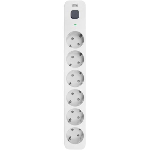 Фильтр-удлинитель PowerCom SP-06W 1.8M, 6 розеток, белый, 16А, 4кВт, 380Дж, защитные шторки, защита от КЗ, перегрузки, ВЧ и импульсных помех, кабель 3x1 мм2, ШхГхВ 338.5х50х40.2 мм, вес 0.48 кг./ Surge protector PowerCom SP-06W 1.8M, 6 sockets, white, 16A