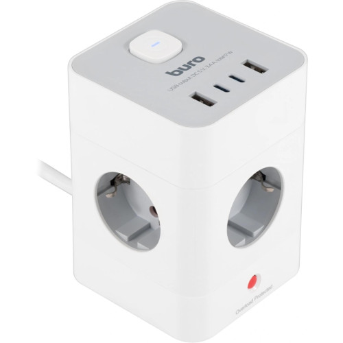 Сетевой удлинитель Buro BU-PTE4.1UC-W 1.5м (4 розетки) белый (пакет ПЭ)
