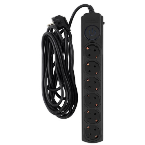 Сетевой фильтр Ippon BK-6-EU-5-10-B 5м (6 розеток) черный (коробка)