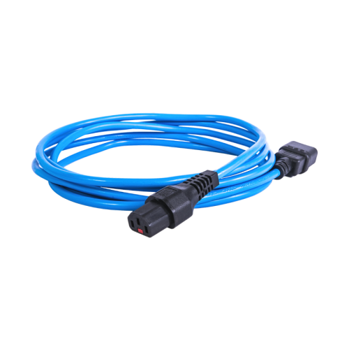 Шнур питания с фиксатором IEC 60320 C13/IEC 60320 C14, 10 А / 250 В (3 х 1,0), длина 3 м, синий