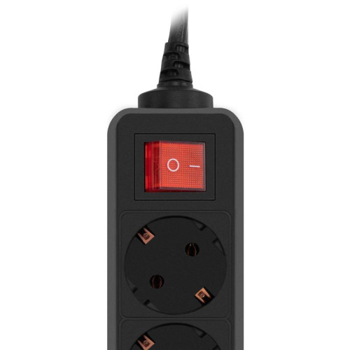 Сетевой фильтр PC Pet AP01006-3-B 3м (5 розеток) черный (пакет ПЭ)