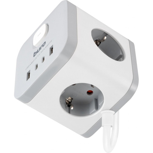 Сетевой удлинитель Buro BU-PC3.1UС-W 1.5м (3 розетки) белый (пакет ПЭ)