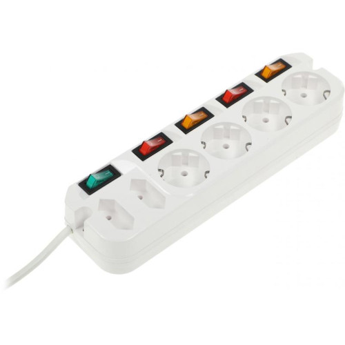 Сетевой удлинитель Most A10 5м (6 розеток) белый (пакет ПЭ)
