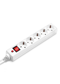 Сетевой фильтр Buro 500SH-1.8-UPS-W 1.8м (5 розеток) белый (коробка)