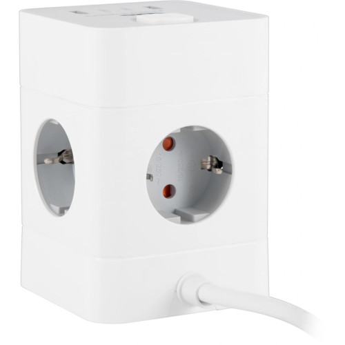 Сетевой удлинитель Buro BU-PTE4.1UC-W 1.5м (4 розетки) белый (пакет ПЭ)