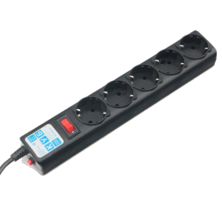 Surge protector Power Cube 5.0 m 5 outlets (Black graffite) 10A / 2.2kW