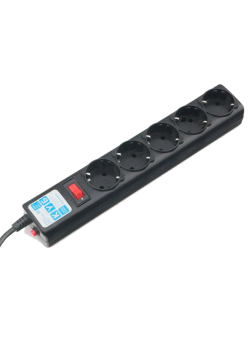 Фильтр-удлинитель Power Cube 5,0 м 5 розеток (черный графит) 10А/2,2кВт/ Surge protector Power Cube 5.0 m 5 outlets (Black graffite) 10A / 2.2kW