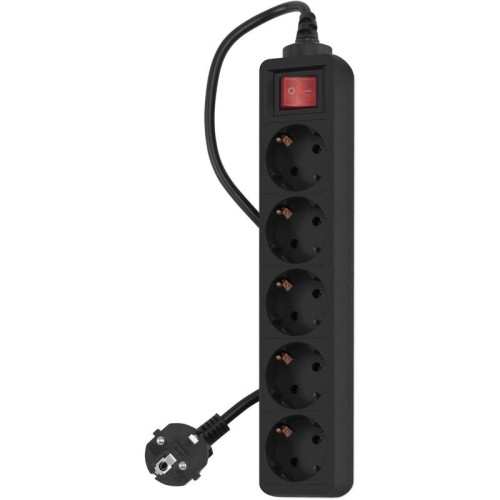 Сетевой фильтр PC Pet AP01006-1.8-B 1.8м (5 розеток) черный (пакет ПЭ)