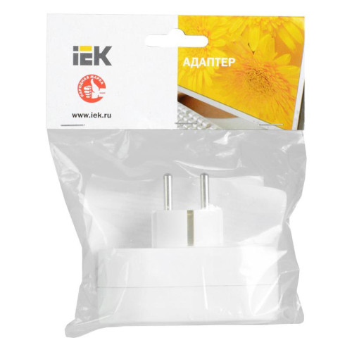 Сетевой разветвитель IEK Т-01/02 (2 розетки) белый (блистер)